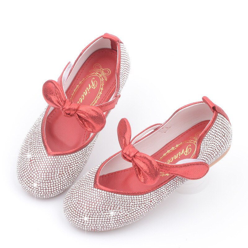 Toddlers Girls Elegant Party Shoes for Baby Bow Sequin Mary Jane Girl Princess Shoes Kid Girl Wedding Dress Leather Shoe