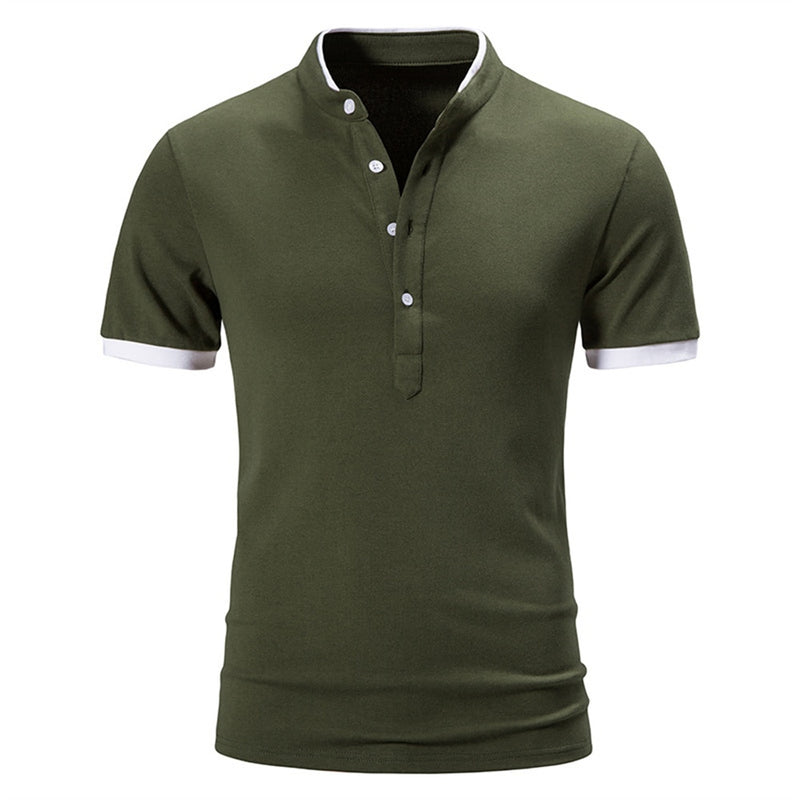 Summer Short Sleeve Basic Stand Collar POLO Shirt Men T-Shirt Top men Clothing