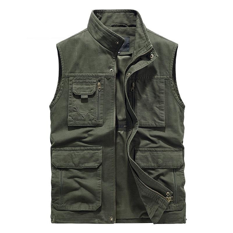 Tactical Cargo Vest Jacket Men's Clothing Casual Jean Black Coats Work Vests For Men Winter Multi-pocket Sleeveless