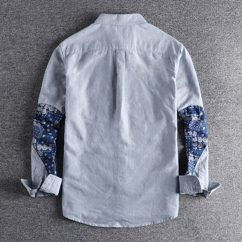 Splicing white shirt men long sleeved shirt men top clothes