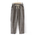 Oversized Summer Clothes For Women Harem Pants Washed Cotton Casual Plaid Pants