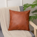 Solid Brown Cushion Cover 45x45cm Faux Leather Modern Solid Outdoor Plain Pillow Cover For Couch Sofa Chair Bed Home decoration