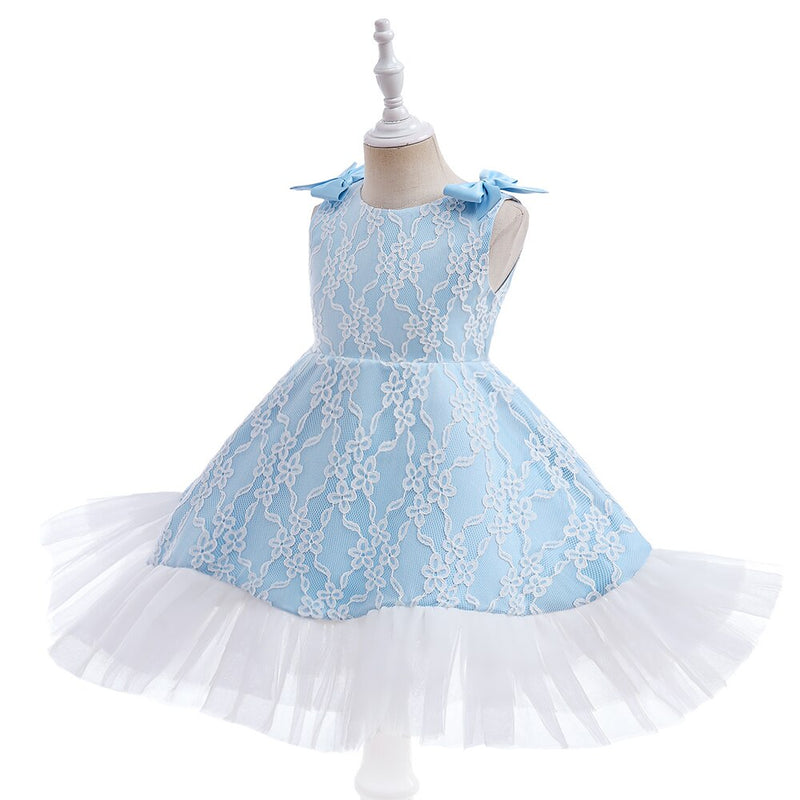 Baby Girls Lace Flower Party Princess Party Dresses Children Kids Elegant Wedding Clothing