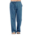 Men Linen Pants Summer Solid Breathable Linen Trousers Male Casual Elastic Waist Fitness Pants