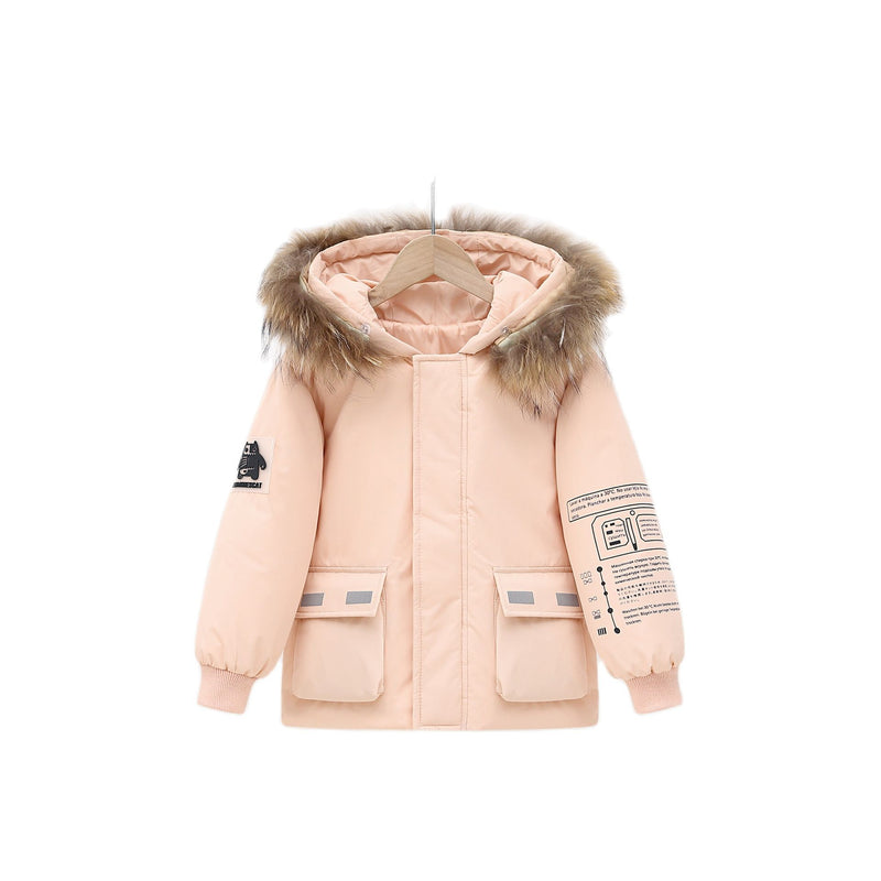 Children Winter Down Jacket Boy Toddler Girl Clothes Thick Warm Faux Fur Hooded Coat Teen Kids Parka Outerwear Snowsuit