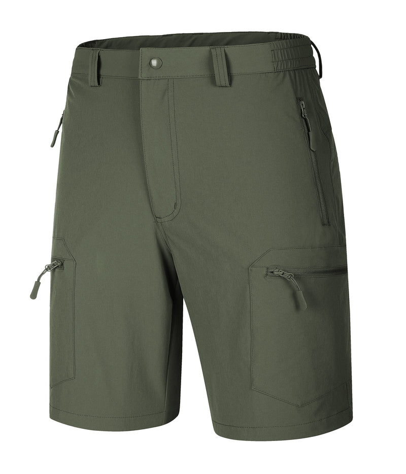 Summer Quick Dry Casual Shorts Mens Lightweight Fishing Shorts with 5 Zipper Pockets Outdoor Hiking Nylon Work Shorts