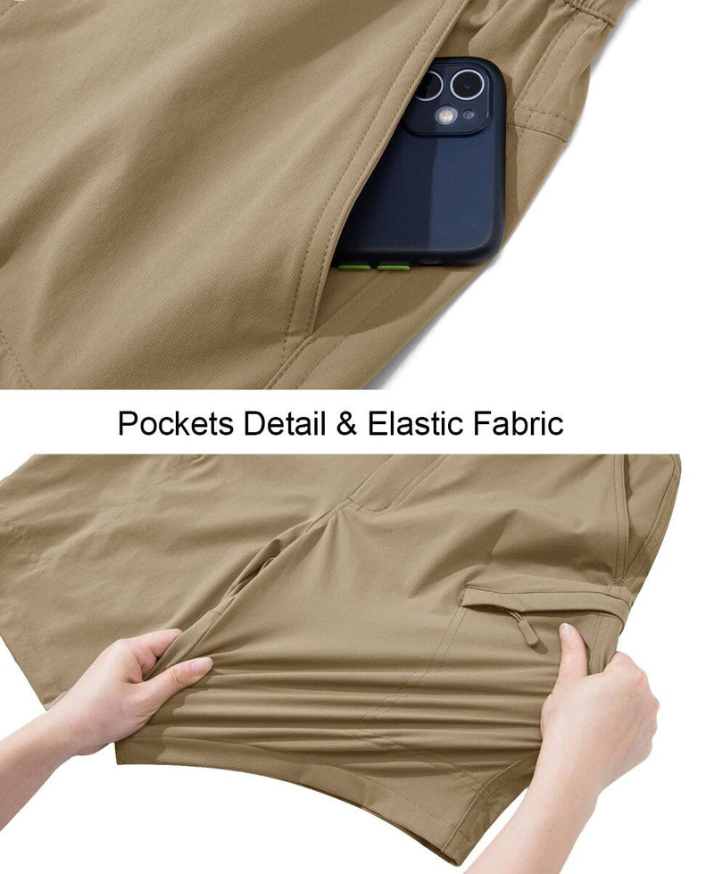 Summer Moisture Wicking Casual Shorts Mens Cargo Work Shorts Running Jogging Sports Bottoms Nylon Rip-Stop Short Pants