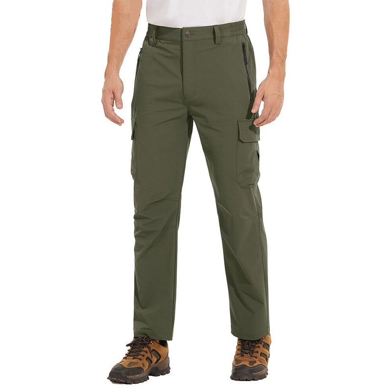 Lightweight Quick Dry Trousers Mens Tactical Fishing Pants Elastic Nylon Outdoor Hiking Cargo Pants Summer Work Trouser