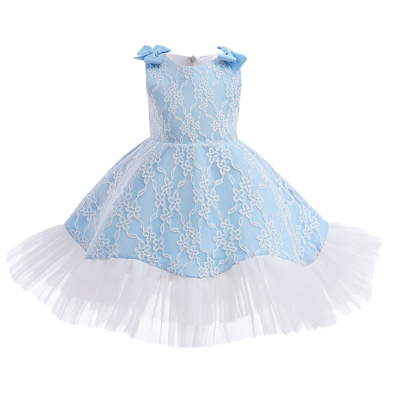 Baby Girls Lace Flower Party Princess Party Dresses Children Kids Elegant Wedding Clothing