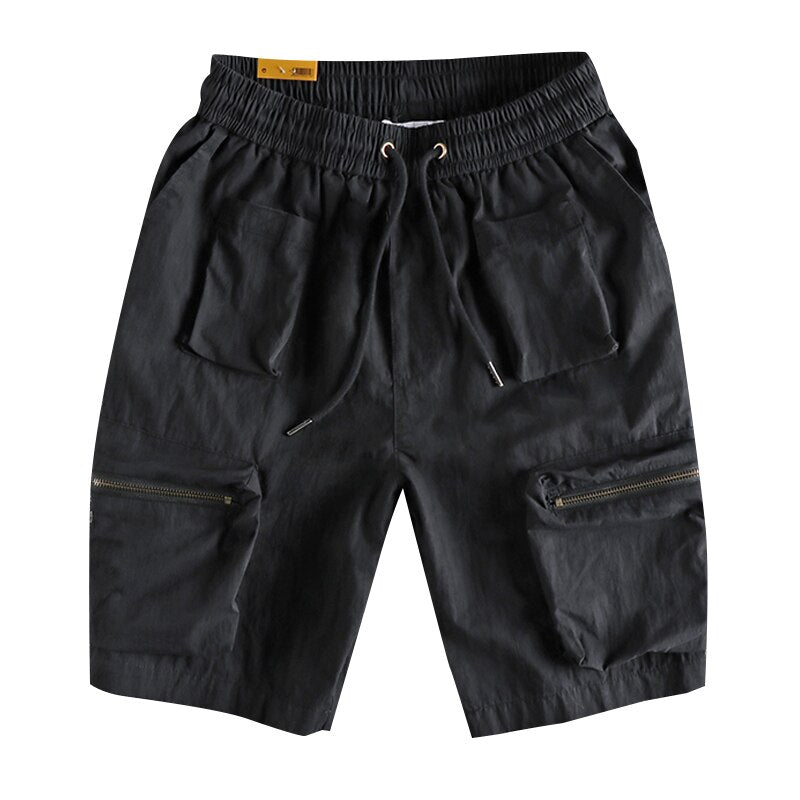 Summer trend solid casual shorts men three-dimensional pocket loose youth five point pants