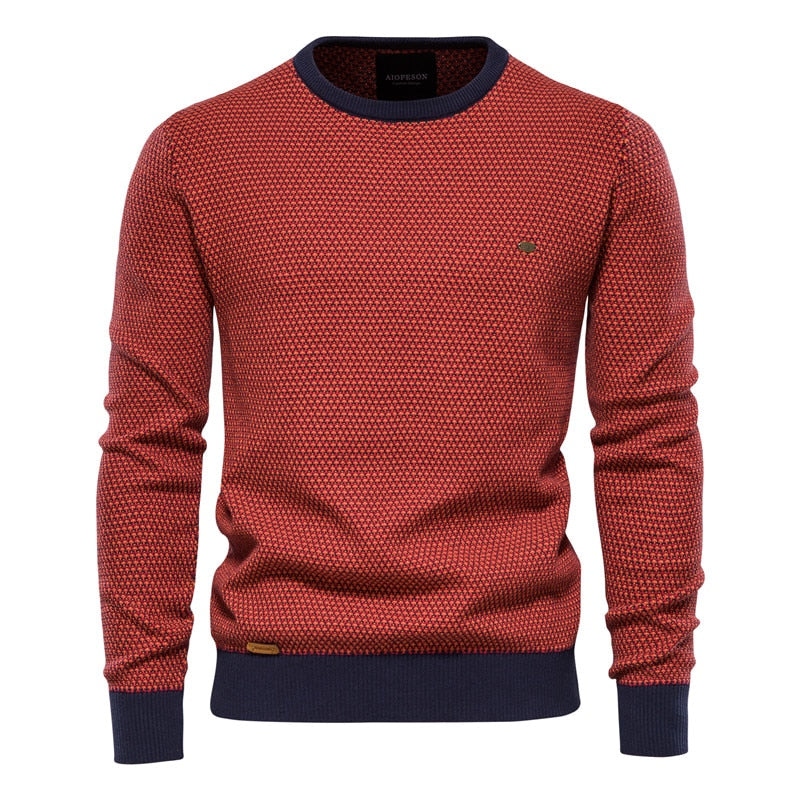 Cotton Loose Pullovers Sweater Men Casual Warm Quality Spliced Mens Knitted Sweater Winter Sweaters for Men