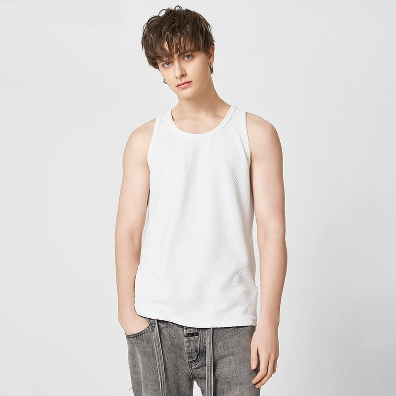 Men Tank Tops Sleeveless Solid All-match Simple Male Clothing Casual Male Waistcoat