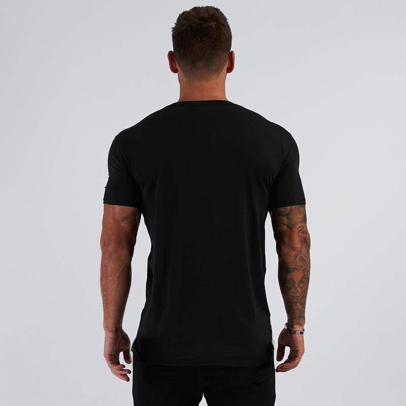 Summer V neck Short Sleeve Men T shirt Slim Fit t-shirt Men Skinny Casual Gym Clothing Fitness