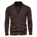 Cotton Argyle Cardigan Men Casual Single Breasted Solid Business Cardigans Winter Sweater Man