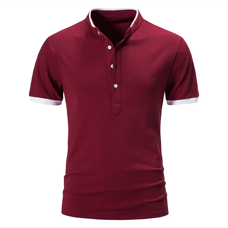 Summer Short Sleeve Basic Stand Collar POLO Shirt Men T-Shirt Top men Clothing