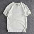 Summer Men Solid Premium Basic T-shirt Teens Short Sleeve Simple Loose Casual Pullover Tops Tee