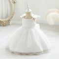 Flower Girl Dress for Weddings Party Kids Sleeveless Beading Ball Gowns with Big Bow Children Girls Elegant Cute Formal Costumes