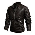 Mens Motorcycle Casual Embroidery Biker Coat Zipper Fleece Jacket Autumn Winter Men Faux Leather Jackets