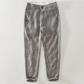 Spring Linen Pants For Men Natural Fabric Skin Friendly Breathable Mid-Waist Simple Casual Loose Male Trousers