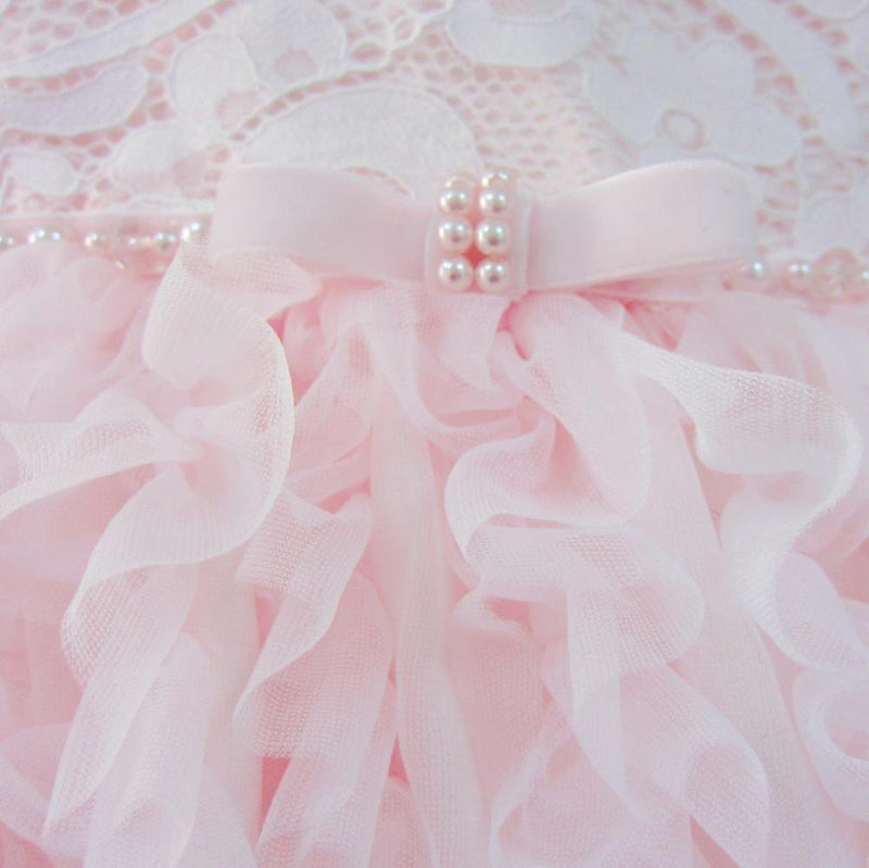 Baby Girls Fluffy Bow Princess Dress Toddler Kids Birthday Party Tulle Dresses Children Pink Lolita Ball Gown