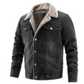 Velvet Thick Denim Jacket Men Casual Lapel Cotton Jeans Jacket Men Fur Collar Warm Winter Mens Jackets And Coats