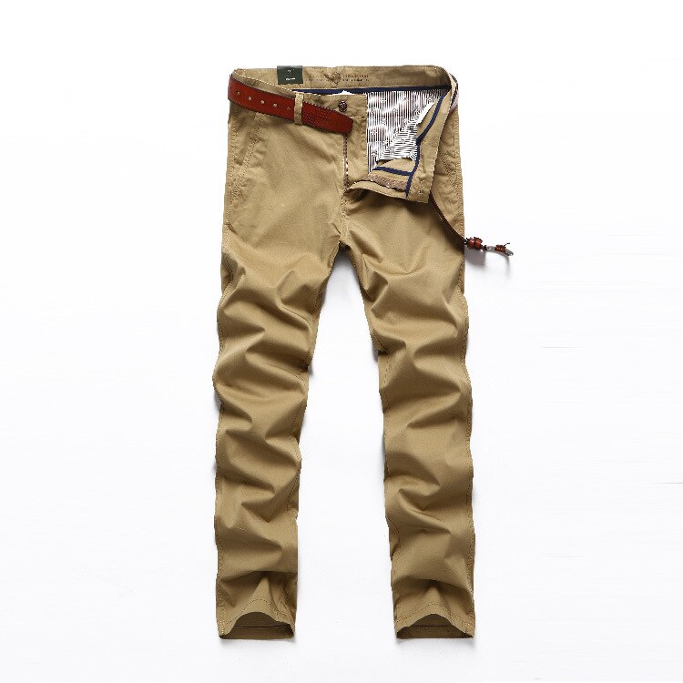 Spring Summer Men Solid Military Classical Pants Simple Casual Loose Versatile Straight Trouser