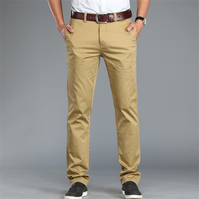 Spring Summer Men Solid Military Classical Pants Simple Casual Loose Versatile Straight Trouser