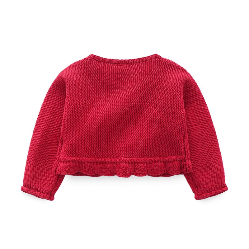 Spring and Autumn Kids Clothing Baby Girl Sets Infant Red Knitting Cardigan Star Mesh Dress Suit Outing Children Clothes