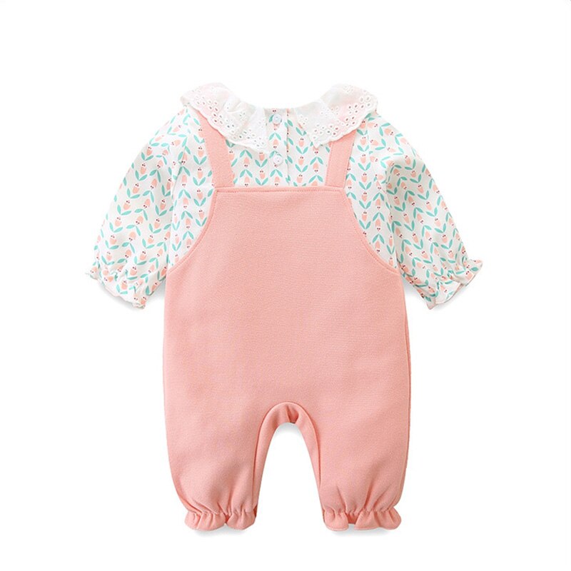 Spring and Autumn Children Clothing Infant Flowers One-piece Cute Toddler Romper Kids Jumpsuits Outing Baby Girl Clothes