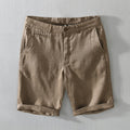 Pure Linen Shorts for Men Summer Solid White Loose Holiday Shorts Man Casual Button Fly Short Pants