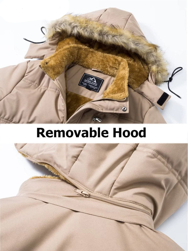 Winter Fleece Lining Ski Snowboard Jackets Men Hooded Coats Removable Hood Hiking Parka Casual Windbreaker Outwear