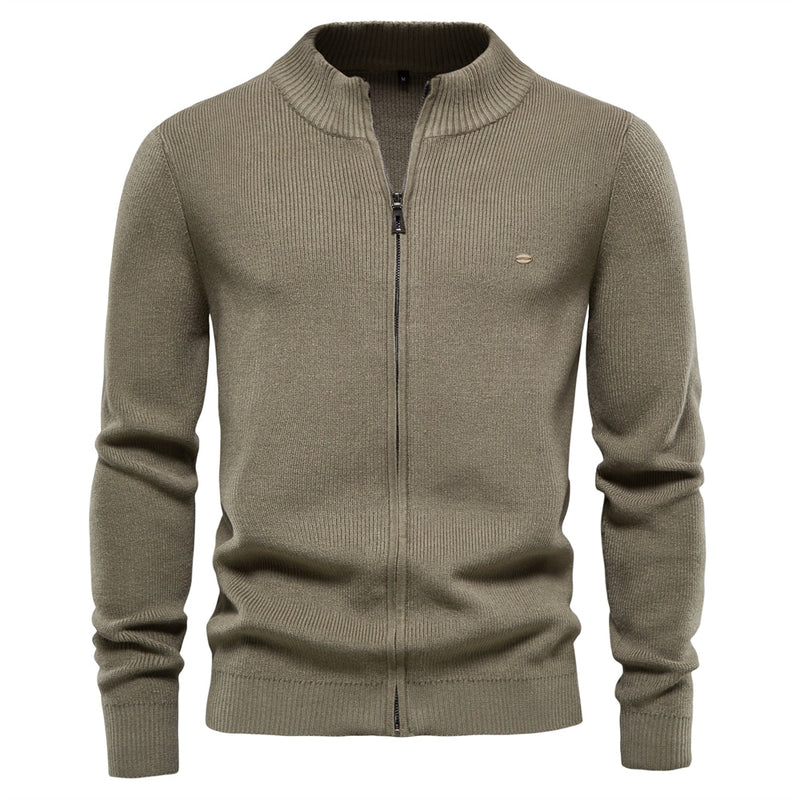 Thicken Men Cardigan Solid Color Zipper Basic Mens Sweaters High Quality New Winter Autumn Cardigans For Men Clothing