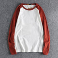 stitching contrast autumn and winter long sleeve T-shirt Men pure cotton comfortable raglan sleeves