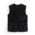 Vintage Artificial Fur Warm Vest Women Jacket