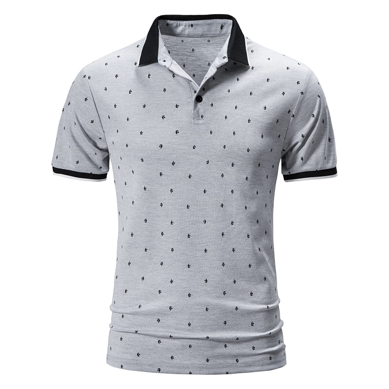 Summer Short Sleeve Basic Lapel Polo Shirt Men Sailboat T-Shirt Top