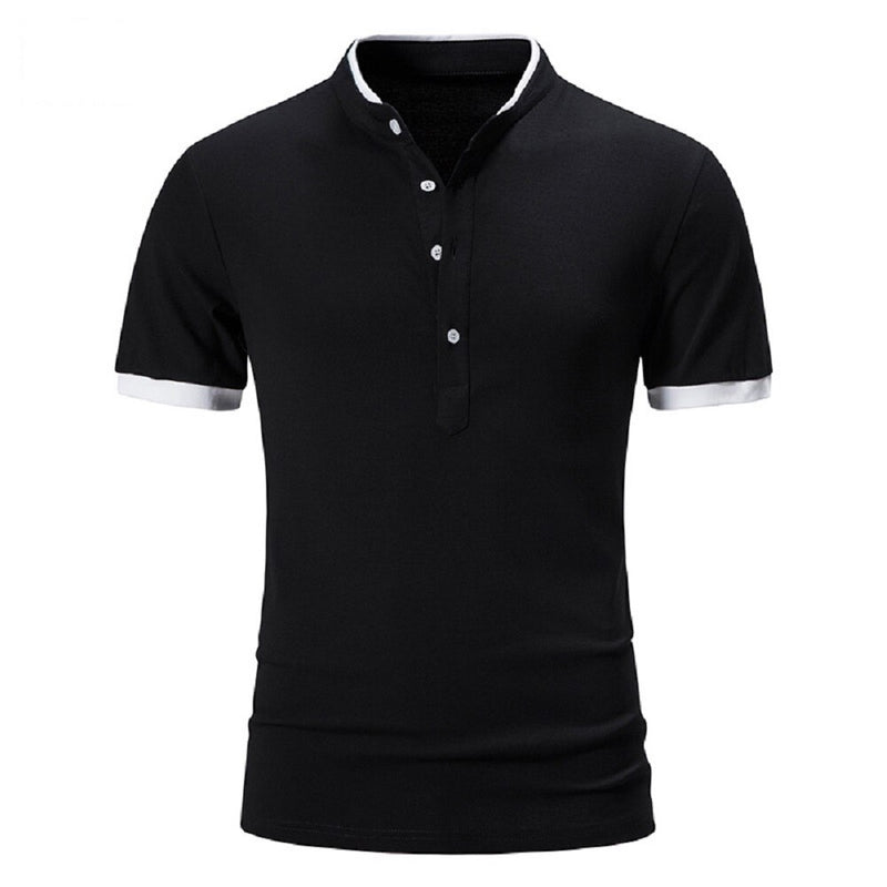 Summer Short Sleeve Basic Stand Collar POLO Shirt Men T-Shirt Top men Clothing