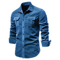 Corduroy Men Shirts Spring Summer Slim Fit Clothing Long Sleeve Casual Shirts For Male