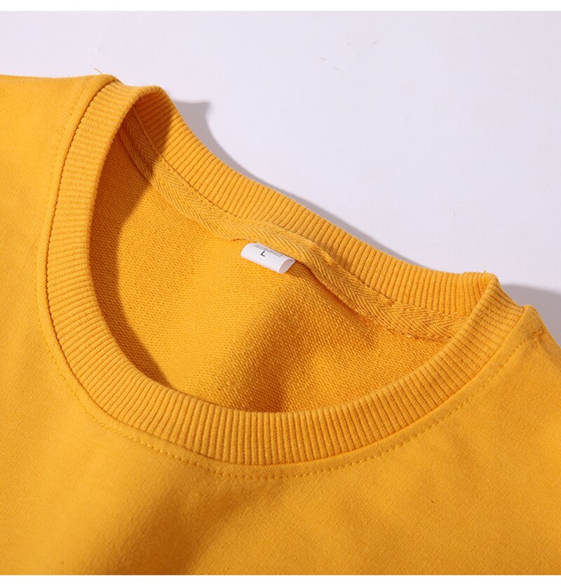 Spring and Autumn Solid Color Round Neck Terry Sweater Men and Women Long Sleeve Pullover Sports Sweater