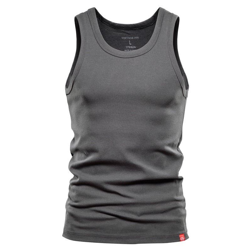 Casual Slim Fit Men Tank Tops Solid Gym Clothing Men Sporting Bodybuilding Men Clothing