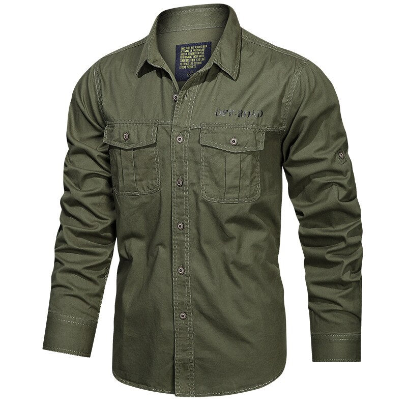 Military Hiking Shirts Men Spring Autumn Casual  Long Sleeve Social Army Uniform Shirts