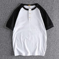 Summer product brushed cotton short-sleeved T-shirt Men raglan sleeve contrast half-sleeve