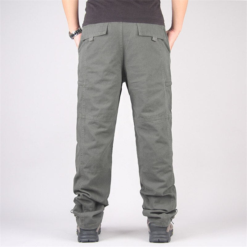 Spring Autumn Casual Cotton Cargo Pants Men Combat Military Tactical Pants Army Straight Slacks Long Trousers