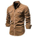 Corduroy Men Shirts Spring Summer Slim Fit Clothing Long Sleeve Casual Shirts For Male