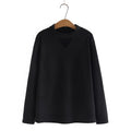 Sleeve T-Shirt Women Clothing Simple Solid Double-Sided Fleece Bottoming Tops Fashion Chest Hollow Out Tees