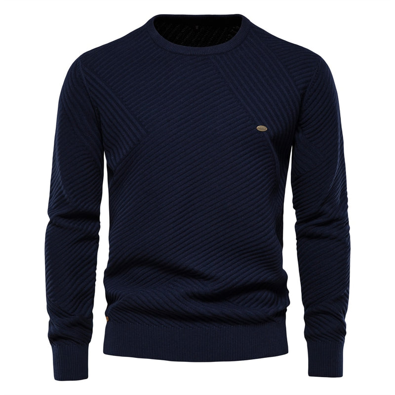 Mens Sweater Striped O-Neck Knitted Pullover for Men Casual High Quality New Winter Sweater Men