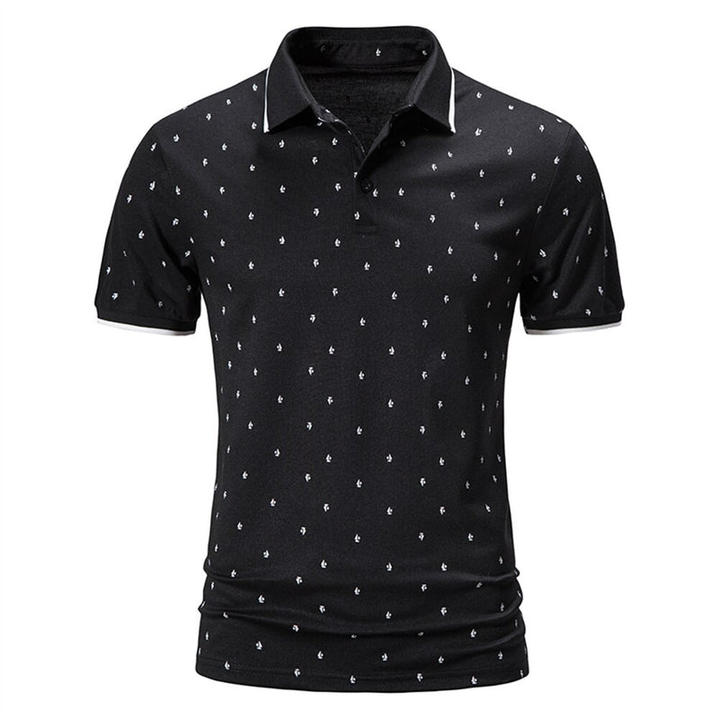 Summer Short Sleeve Basic Lapel Polo Shirt Men Sailboat T-Shirt Top