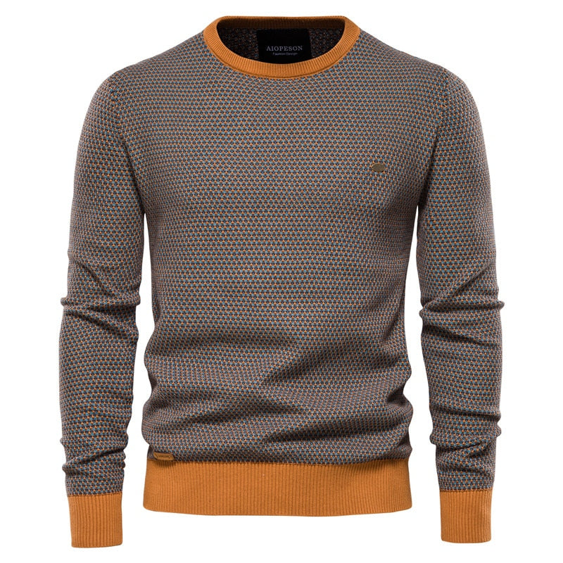 Cotton Loose Pullovers Sweater Men Casual Warm Quality Spliced Mens Knitted Sweater Winter Sweaters for Men