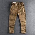 Casual pants men simple work clothes trend youth fit small straight trouser