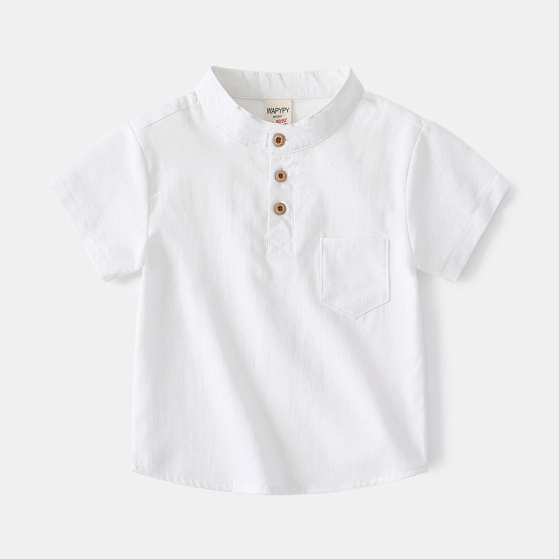 Mandarin Boys Summer Tshirts Toddler Tees Baby Shirts Cotton Kids Children's Clothes