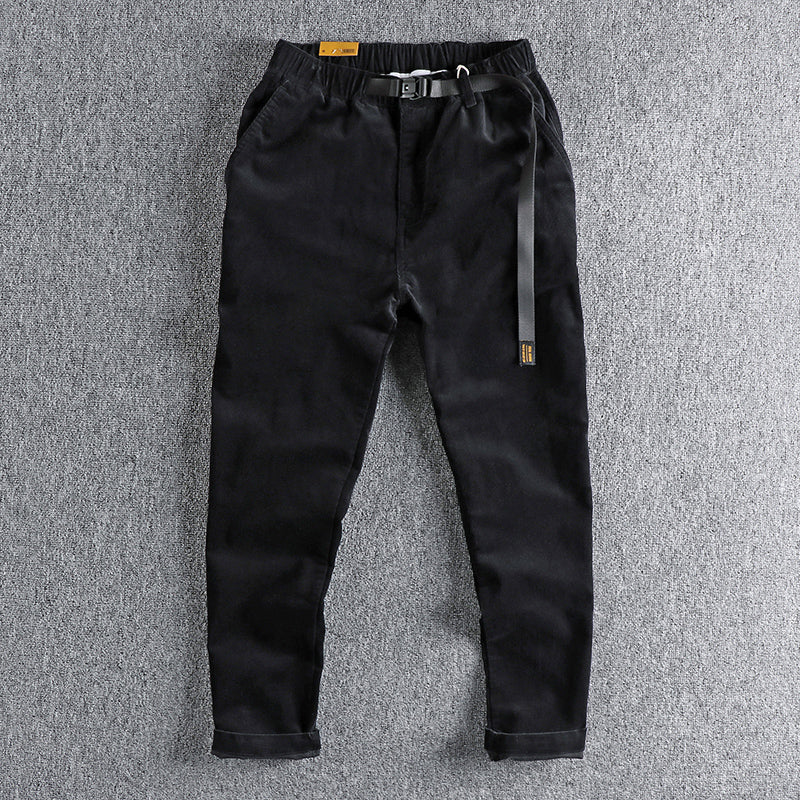 Corduroy Fabric Workwear Casual Pants Men Youth Slim Fit Pants